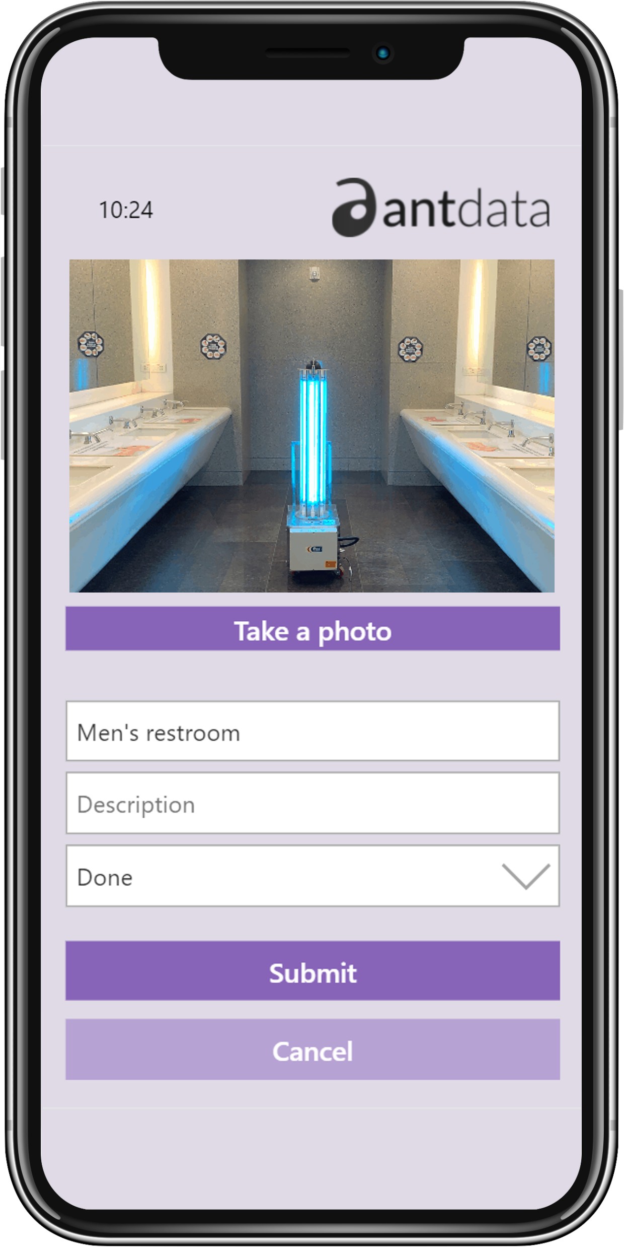 Antdata - Disinfection control app